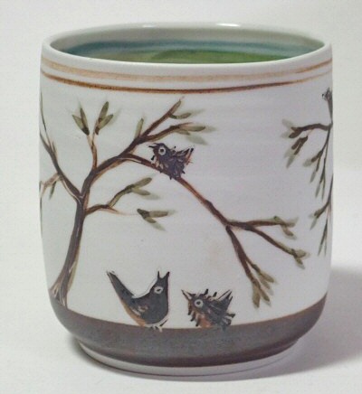 Deborah Prosser - Qwerky birds feeding time, cache pot